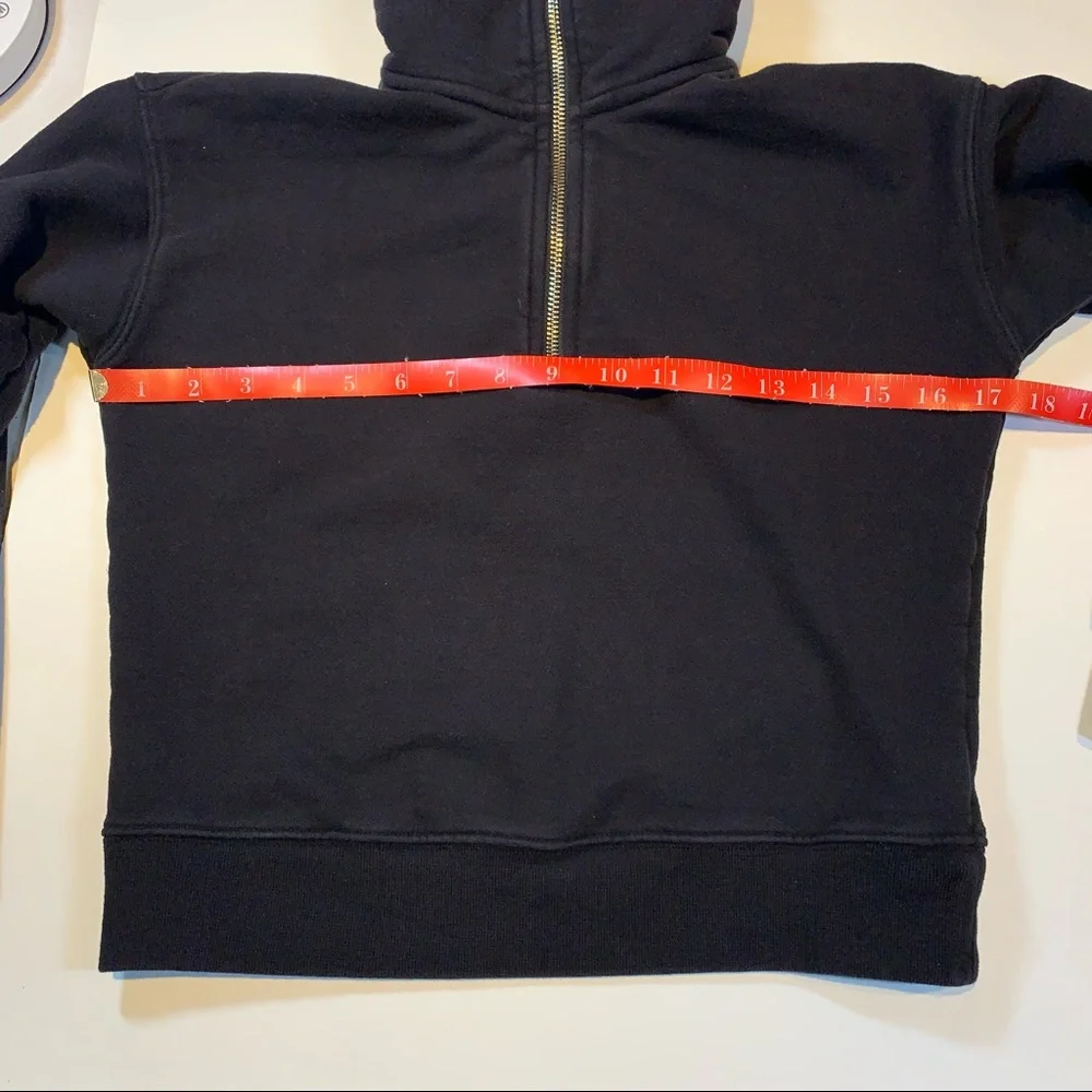 Sz. XXS the group Babaton Aritzia black 1/4 zip pullover mock neck crop sweater - Picture 3 of 9